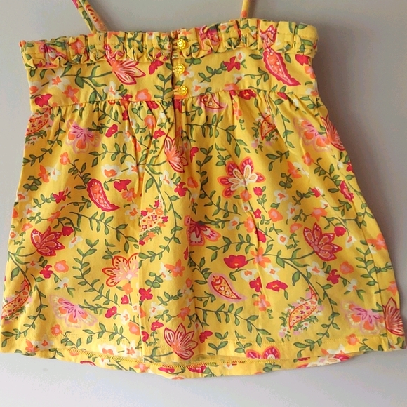 GAP Toddler Spaghetti Strap Yellow Floral Top - Picture 2 of 4